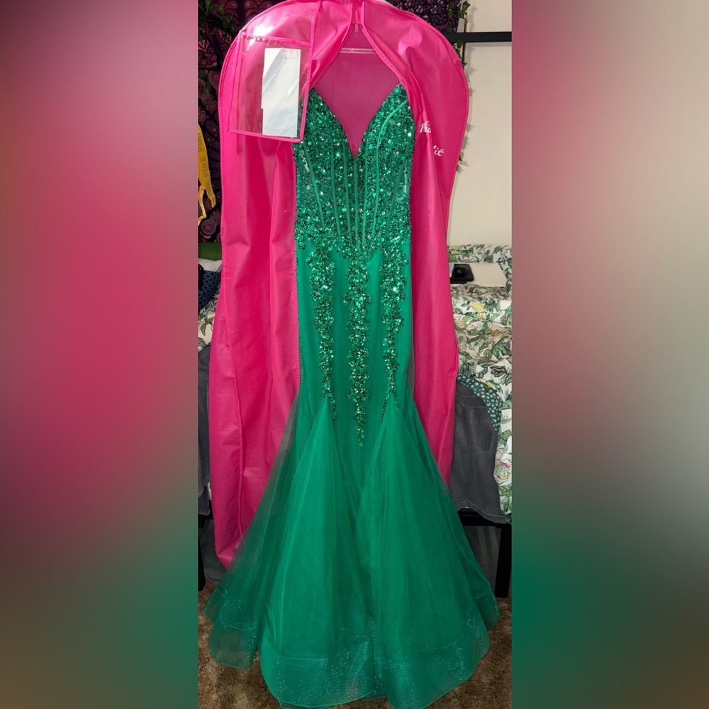 Jovani Elegant Emerald Sequin Gown From Whatchamacallit